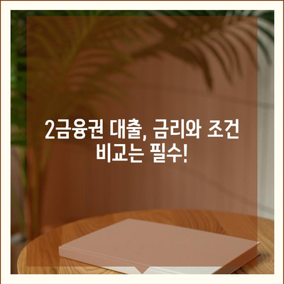 2금융권 대출, 나에게 맞는 상품 찾는 방법 | 신용대출, 주택담보대출, 비교분석, 금리 비교, 대출 조건