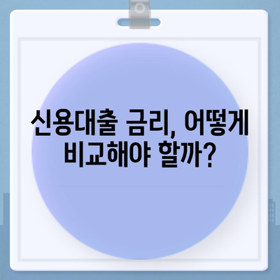 나에게 맞는 개인신용대출 찾기| 금리 & 한도 비교 가이드 | 신용대출, 금리 비교, 한도 비교, 대출 상품