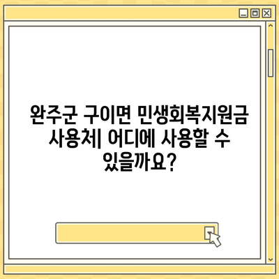 전라북도 완주군 구이면 민생회복지원금 | 신청 | 신청방법 | 대상 | 지급일 | 사용처 | 전국민 | 이재명 | 2024