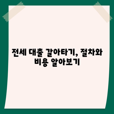 저금리 전세 대출 갈아타기로 이자 비용 절감| 방법 & 주의사항 | 전세 대출, 금리 비교, 대출 갈아타기, 이자 절약