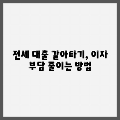 저금리 전세 대출 갈아타기로 이자 비용 절감| 방법 & 주의사항 | 전세 대출, 금리 비교, 대출 갈아타기, 이자 절약