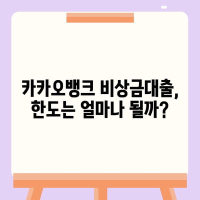 카카오뱅크 비상금대출, 신용점수가 중요한 이유 | 신용등급, 금리, 한도, 대출 조건