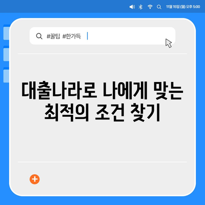 대출 정보, 손쉽게 찾고 비교하세요! | 대출나라 활용 가이드