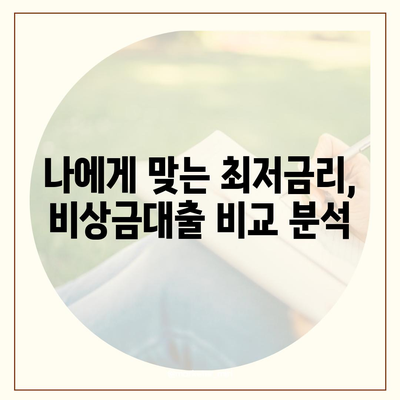 1금융 비상금대출, 딱 맞는 조건 찾기| 금리 비교 & 추천 가이드 | 비상금, 대출, 금융, 신용대출