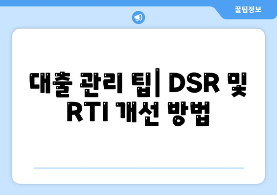 오피스텔 담보 대출 DSR 및 RTI 초과 시 효과적인 대응 방법 | 대출 가이드, 금융, 대출 관리