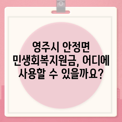 경상북도 영주시 안정면 민생회복지원금 | 신청 | 신청방법 | 대상 | 지급일 | 사용처 | 전국민 | 이재명 | 2024