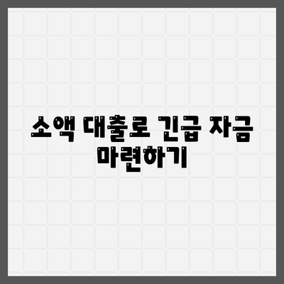 소액 대출을 활용하는 5가지 효과적인 방법 | 자금 마련, 소액 대출 팁, 재정 관리