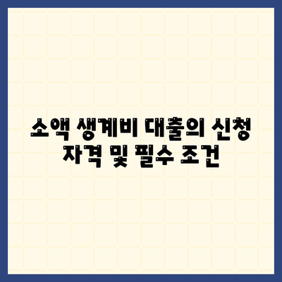 서민금융 진흥원 소액 생계비 대출 신청 방법 및 필수 조건 | 서민금융, 대출 가이드, 재정 지원