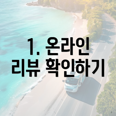 1. 온라인 리뷰 확인하기