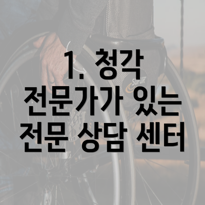 1. 청각 전문가가 있는 전문 상담 센터