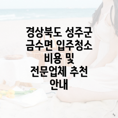 경상북도 성주군 금수면 입주청소 비용 및 전문업체 추천 안내