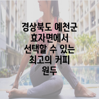 경상북도 예천군 효자면에서 선택할 수 있는 최고의 커피 원두