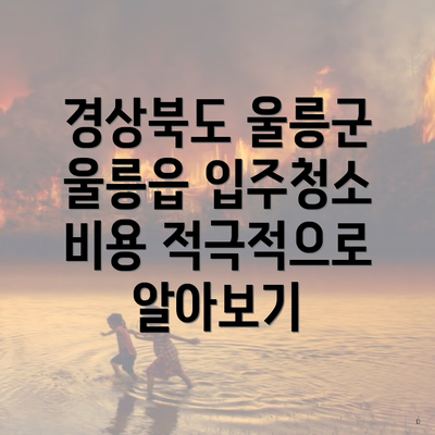 경상북도 울릉군 울릉읍 입주청소 비용 적극적으로 알아보기