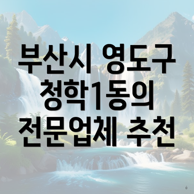 부산시 영도구 청학1동의 전문업체 추천