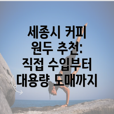 세종시 커피 원두 추천: 직접 수입부터 대용량 도매까지