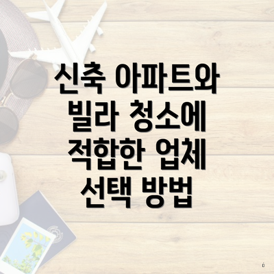 신축 아파트와 빌라 청소에 적합한 업체 선택 방법