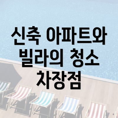 신축 아파트와 빌라의 청소 차장점