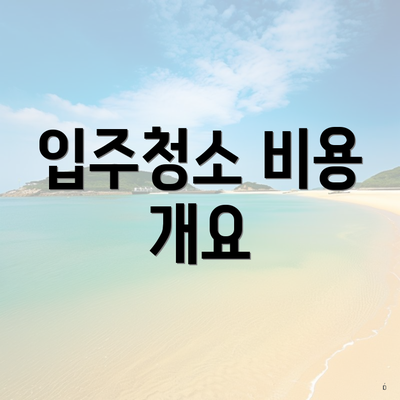 입주청소 비용 개요