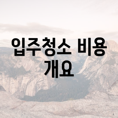 입주청소 비용 개요