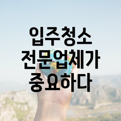 입주청소 전문업체가 중요하다