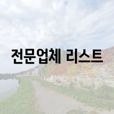 전문업체 리스트