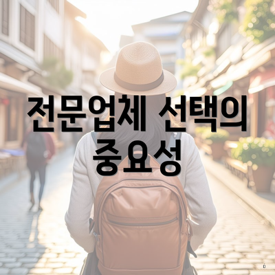 전문업체 선택의 중요성