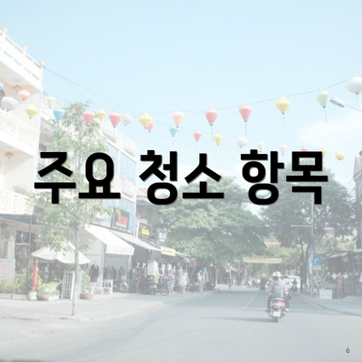 주요 청소 항목