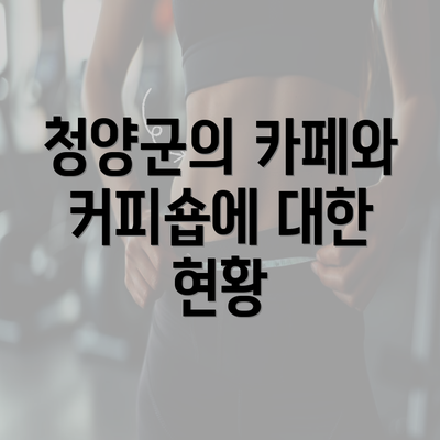 청양군의 카페와 커피숍에 대한 현황