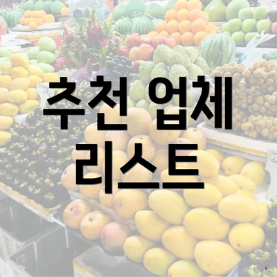 추천 업체 리스트