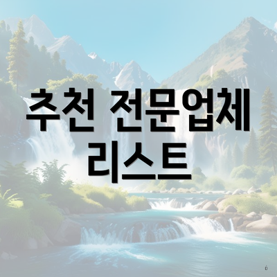 추천 전문업체 리스트