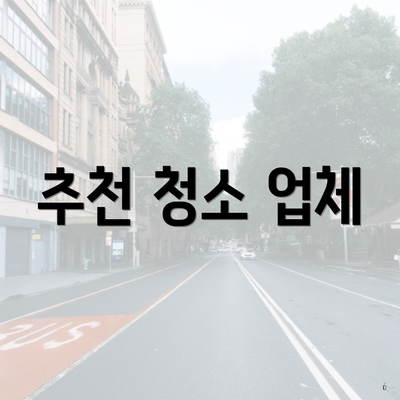 추천 청소 업체