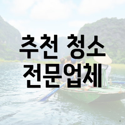 추천 청소 전문업체