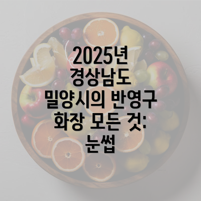 2025년 경상남도 밀양시의 반영구 화장 모든 것: 눈썹