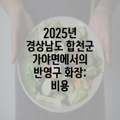 2025년 경상남도 합천군 가야면에서의 반영구 화장: 비용