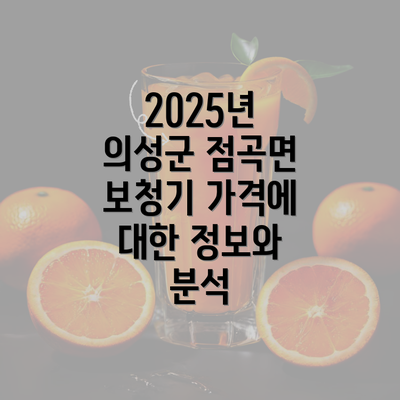 2025년 의성군 점곡면 보청기 가격에 대한 정보와 분석