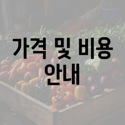 가격 및 비용 안내