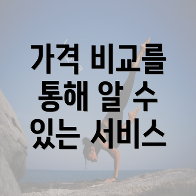 가격 비교를 통해 알 수 있는 서비스