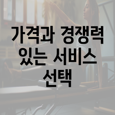 가격과 경쟁력 있는 서비스 선택