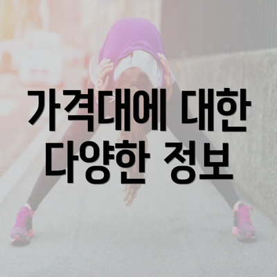 가격대에 대한 다양한 정보