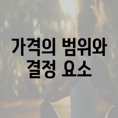 가격의 범위와 결정 요소