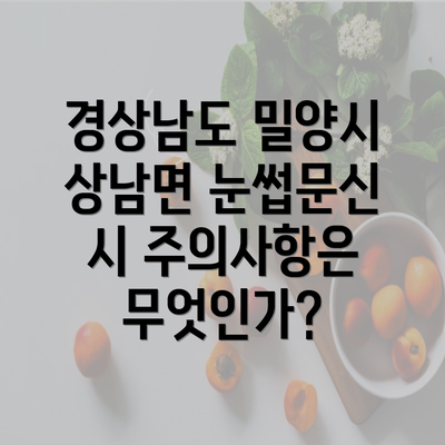 경상남도 밀양시 상남면 눈썹문신 시 주의사항은 무엇인가?