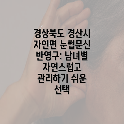 경상북도 경산시 자인면 눈썹문신 반영구: 남녀별 자연스럽고 관리하기 쉬운 선택