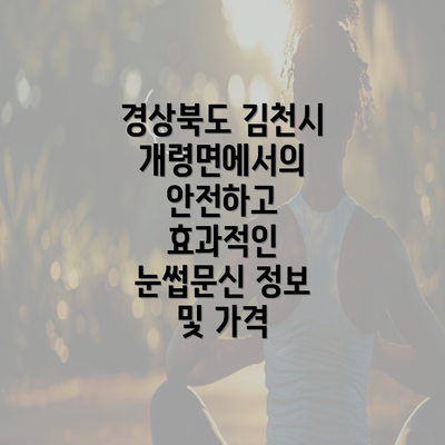 경상북도 김천시 개령면에서의 안전하고 효과적인 눈썹문신 정보 및 가격