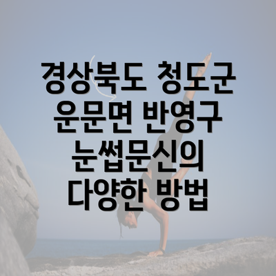 경상북도 청도군 운문면 반영구 눈썹문신의 다양한 방법