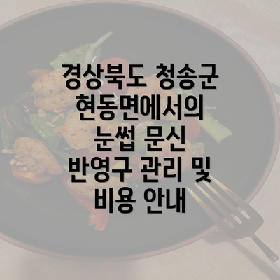 경상북도 청송군 현동면에서의 눈썹 문신 반영구 관리 및 비용 안내