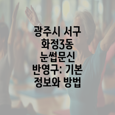 광주시 서구 화정3동 눈썹문신 반영구: 기본 정보와 방법