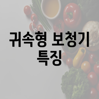 귀속형 보청기 특징