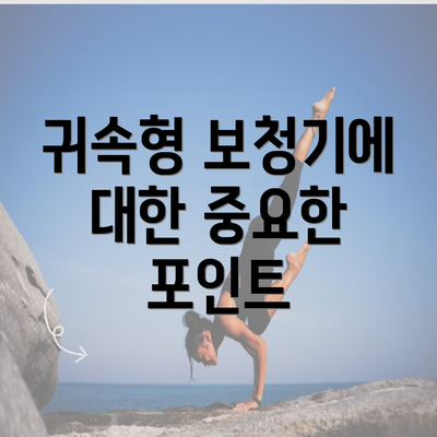 귀속형 보청기에 대한 중요한 포인트