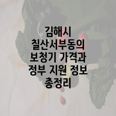 김해시 칠산서부동의 보청기 가격과 정부 지원 정보 총정리