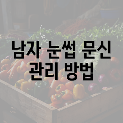 남자 눈썹 문신 관리 방법